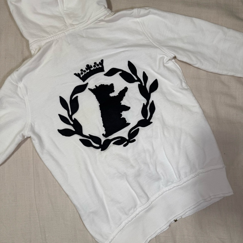 White Hoodie with Black Graphic